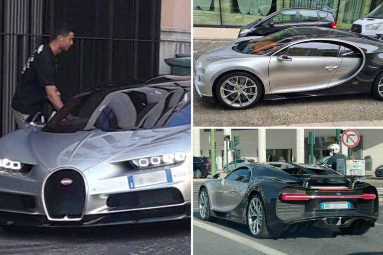 Cristiano Ronaldo takes rare £2.15m Bugatti Chiron out for spin in Lisbon ahead of Portugal clash vs…