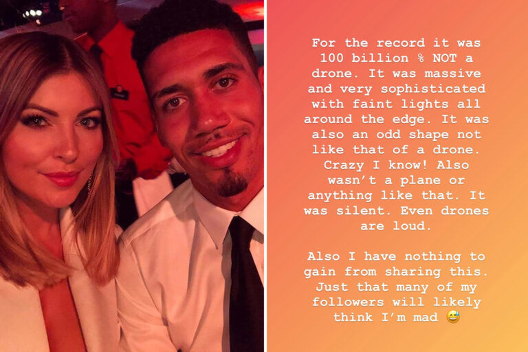 Chris Smalling and ex-Page 3 wife Sam left ‘gobsmacked’ after they ‘saw a UFO’ while on holiday in…