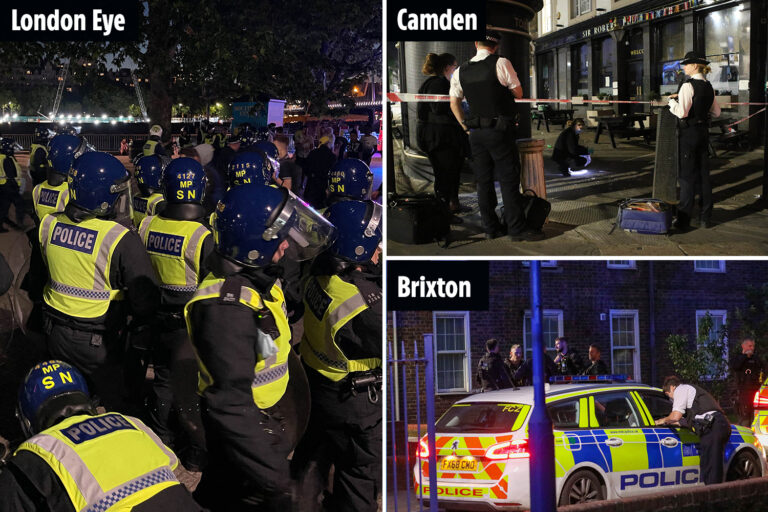 5 men shot in Brixton, boy, 13, stabbed, riot police pelted at London Eye and drinker knifed over…