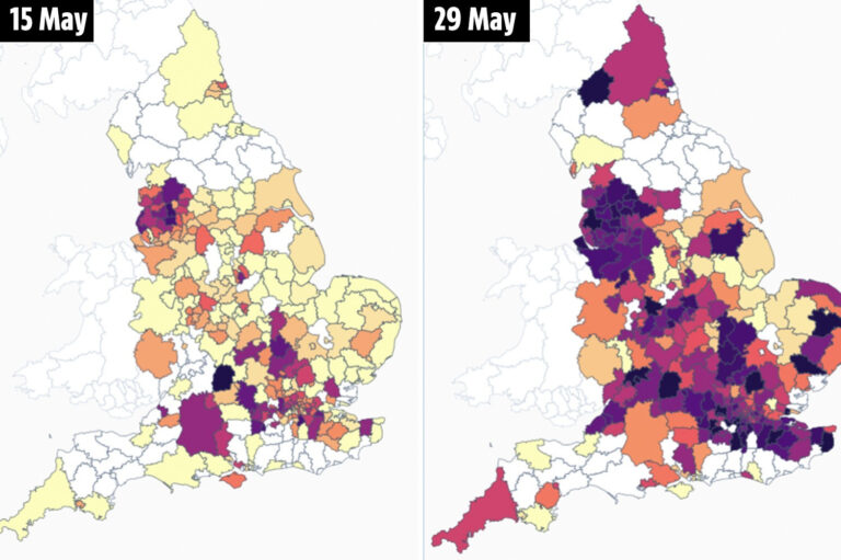 Shock maps reveal rapid spread of Indian variant in WEEKS – is your area a hotspot?