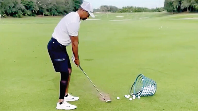 Tiger Woods posts short video of him swinging a wedge