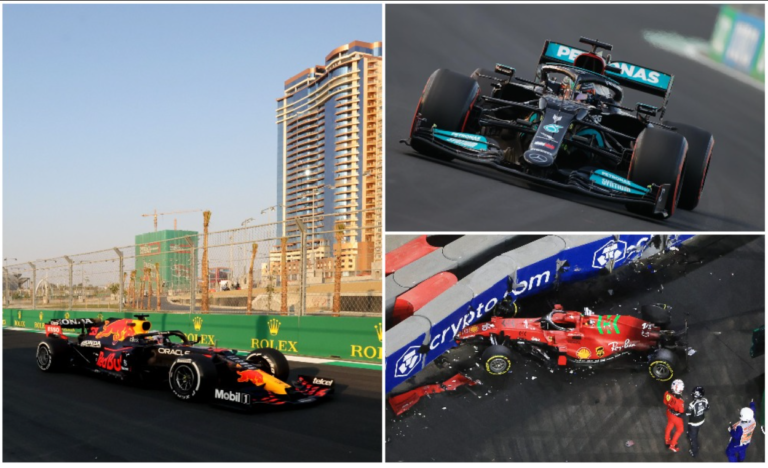 Hamilton seals practice double, LeClerc crashes out on day one of historic Saudi Arabian Grand Prix