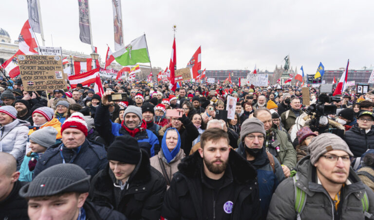 Mass protest in Vienna against Austria’s controversial COVID restrictions