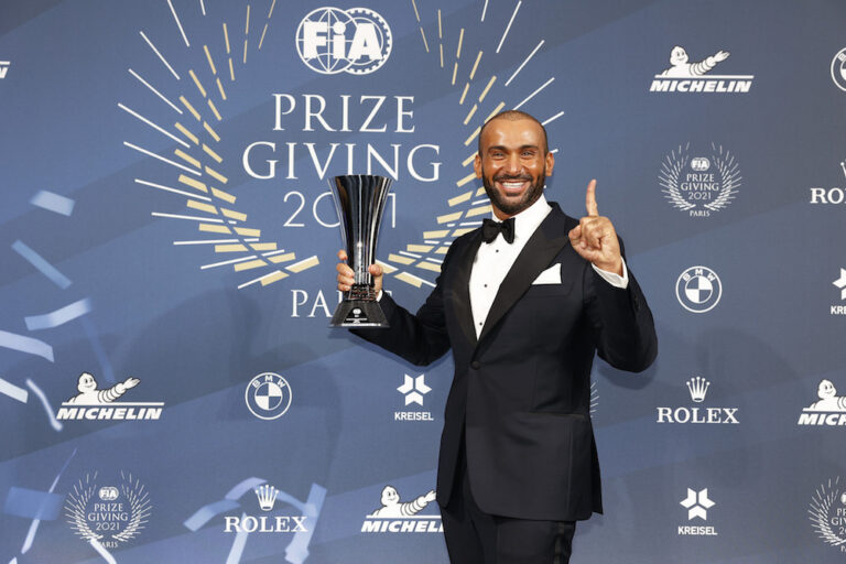 Saudi rally world champ Yazeed Al-Rajhi honored at FIA prize ceremony in France