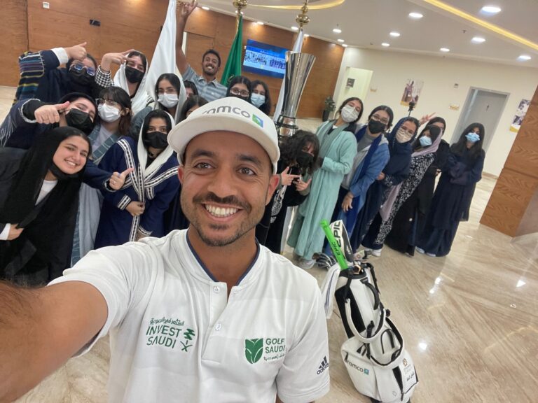 Local golf star Othman Al-Mulla kicks off school tour of Saudi International trophy ahead of landmark tournament