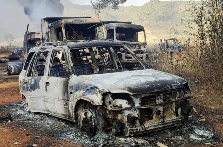Burnt remains of dozens of people found in charred vehicles in Myanmar: monitor