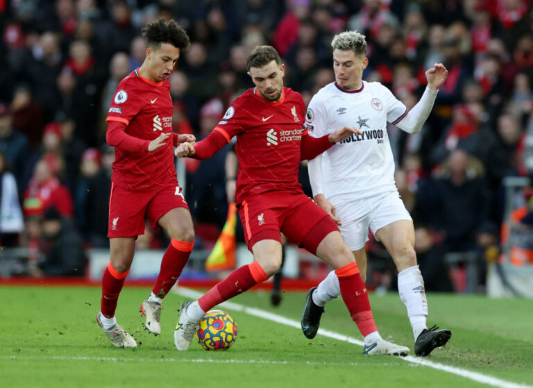 Liverpool beat Brentford to move up to second in the table