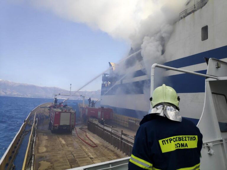 Survivor found in burning ferry off Greek island