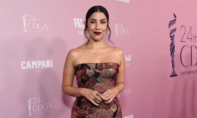 Stephanie Beatriz dons Reem Acra dress at CDGA Awards 2022