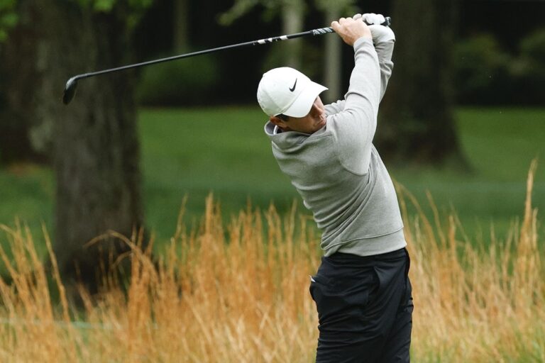 ‘Good vibes’ for McIlroy as he defends title at soggy Wells Fargo
