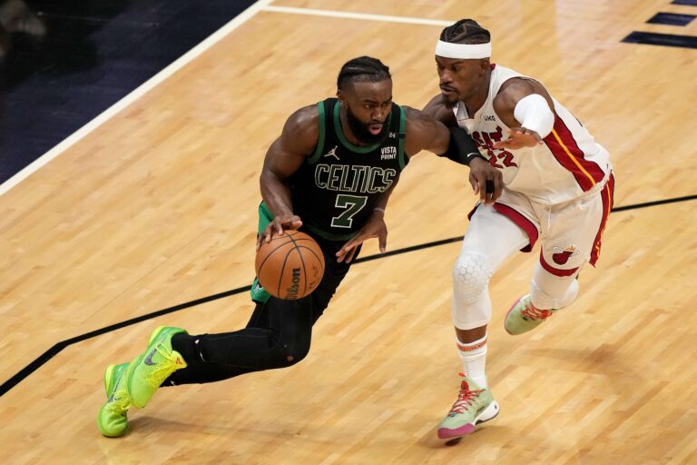 Celtics beat Heat to move within a win of NBA Finals