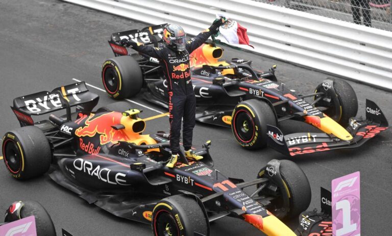 Perez wins chaotic Monaco GP, Ferrari blows it for Leclerc