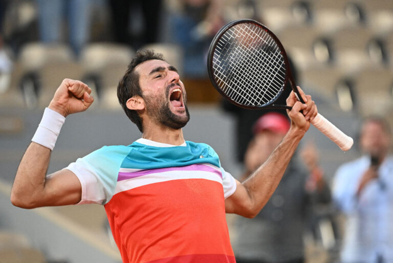 Cilic bombs 33 aces past Rublev into 1st French Open semifinal at age 33