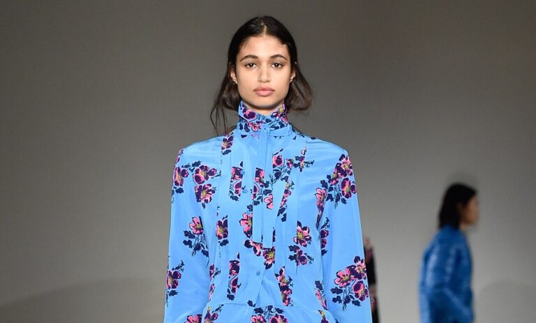 Model Malika El-Maslouhi explores Milan design fair as Elie Saab Maison showcases line