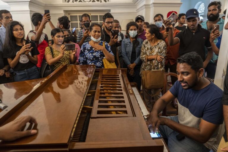 Sri Lanka protest sites calm as president’s resignation awaited