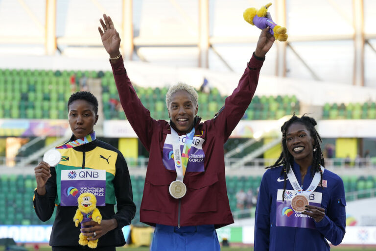Rojas leads familiar gold rush as Qatar’s Barshim soars to third men’s high jump title at worlds