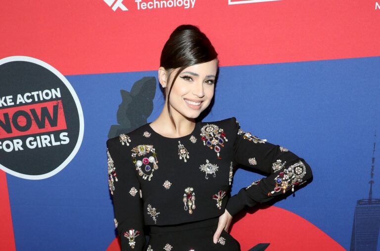 Actress Sofia Carson shows off Zuhair Murad look in New York