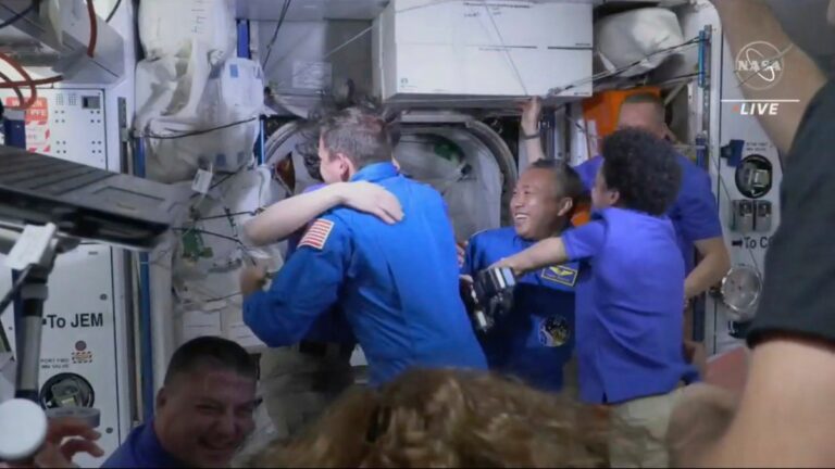 Latest 4-member SpaceX crew, including cosmonaut, welcomed aboard space station