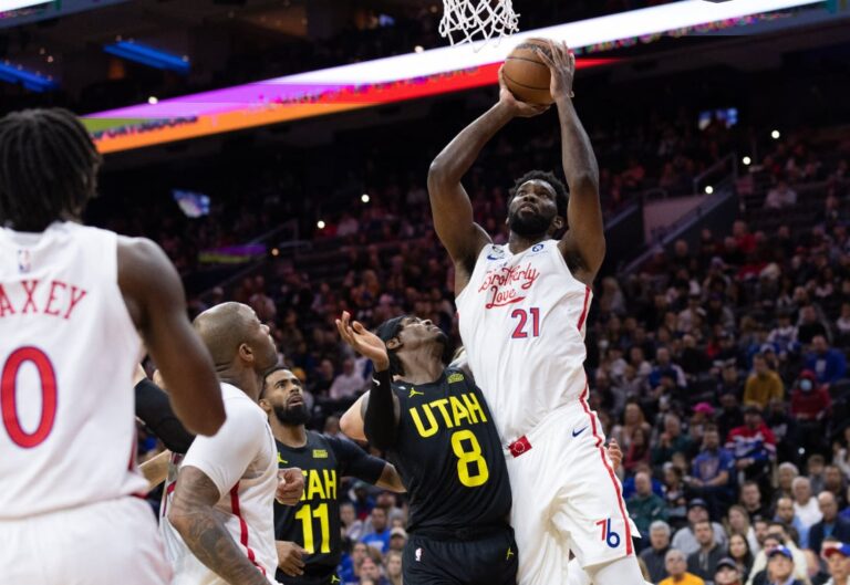 Embiid’s 59 points set NBA season-high as 76ers down Jazz