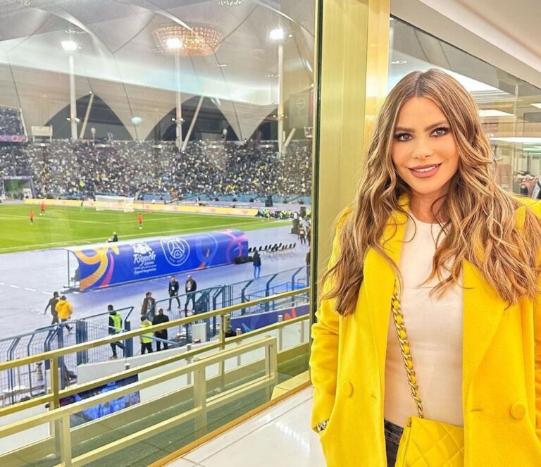 US Colombian actress Sofia Vergara attends Riyadh Season select XI v. PSG match in Riyadh