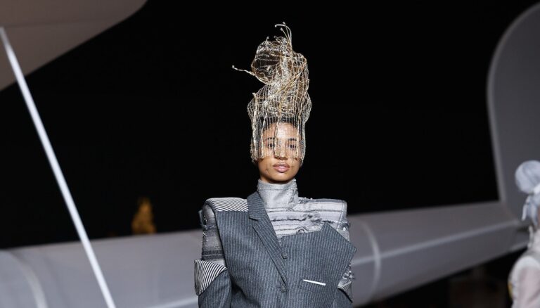 Moroccan Italian model Malika El-Maslouhi walks for US designer Thom Browne