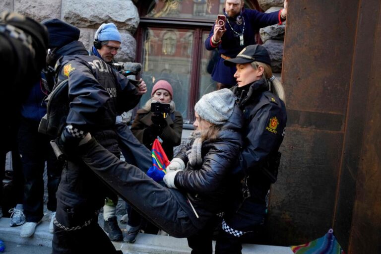 Greta Thunberg detained by Norway police during pro-Sami protest