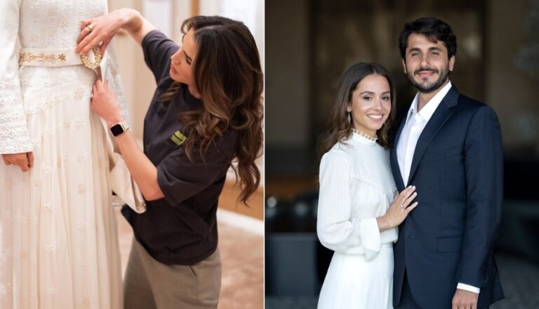 Jordan’s Princess Iman wears Queen Rania’s wedding belt for pre-marriage party