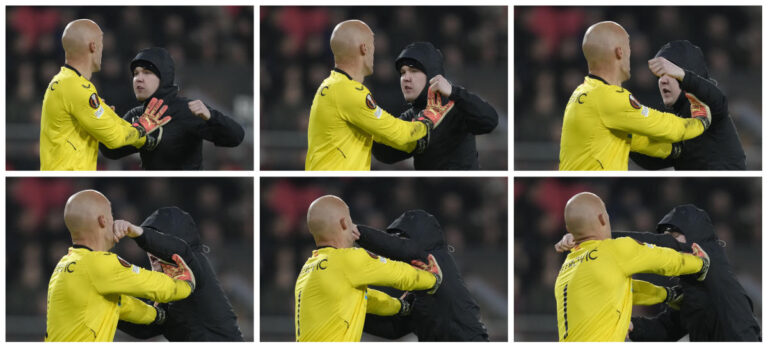 Hooligan who punched Sevilla goalkeeper jailed for 2 months