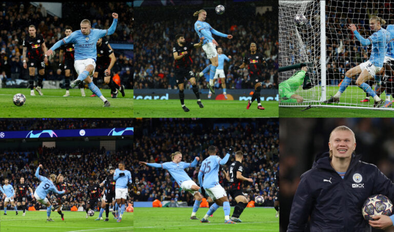 Haaland hits five as Man City ease into Champions League quarters